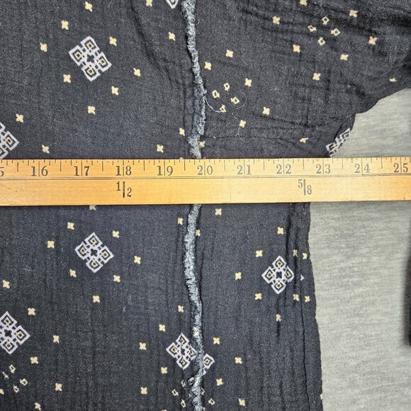 Johnny Was Pete & Greta Nazar Gauze Embroidered Black Blouse Size L - Picture 3 of 8